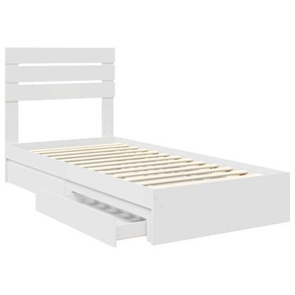 Letto con Contenitore Bianco 75 x 190 cm Legno multistrato | homemem39