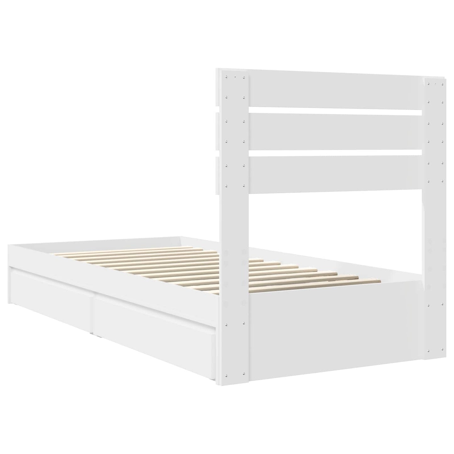 Letto con Contenitore Bianco 75 x 190 cm Legno multistrato | homemem39