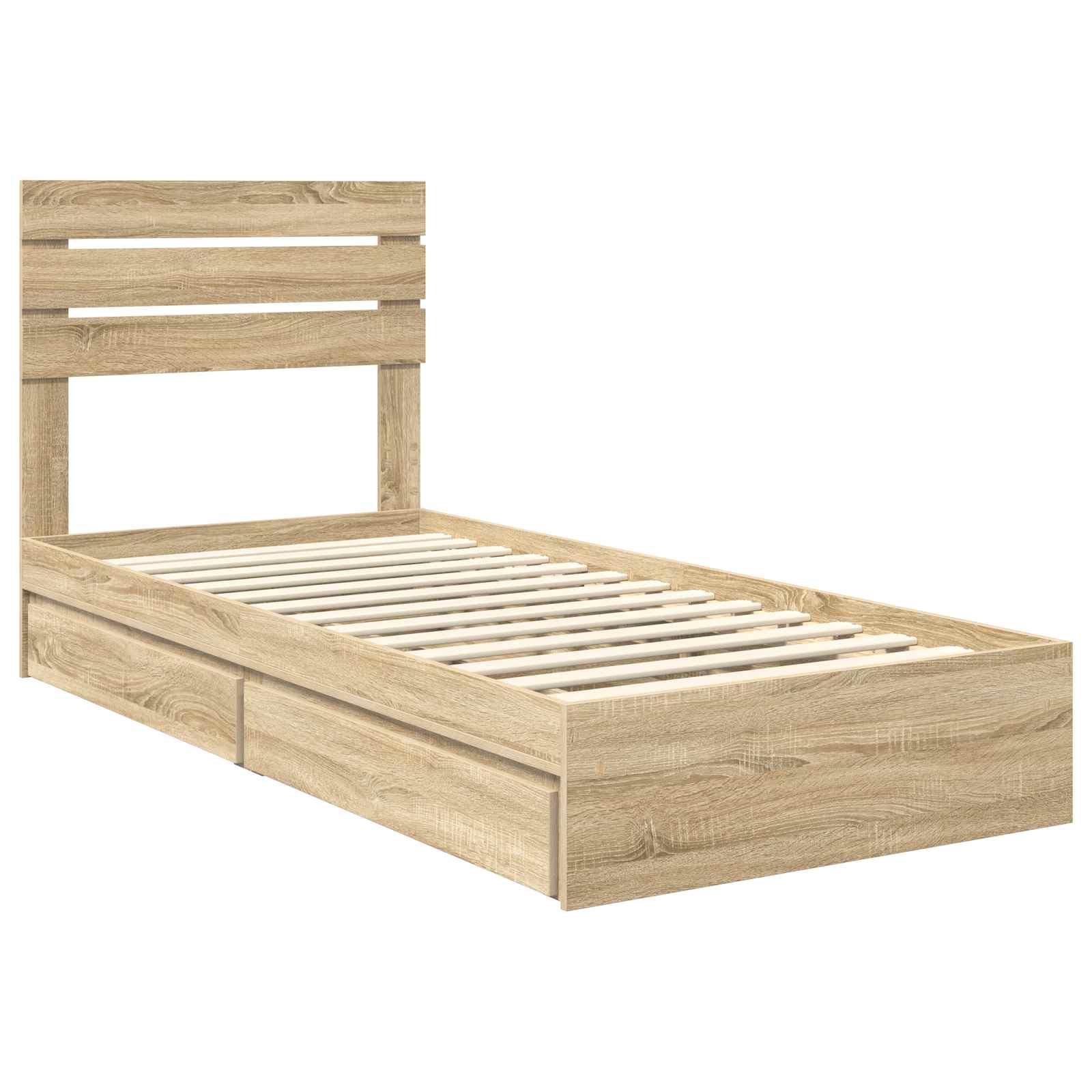 Letto con Contenitore con testiera Rovere Sonoma 75 x 190 cm | homemem39