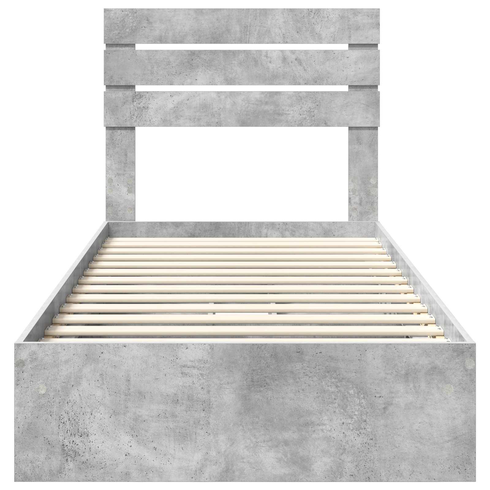 Letto con Contenitore con testiera Grigio cemento 70 x 190 cm | homemem39