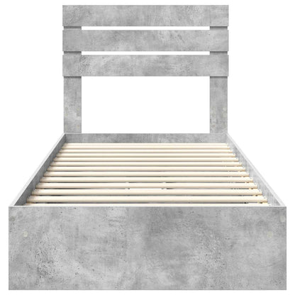 Letto con Contenitore con testiera Grigio cemento 70 x 190 cm | homemem39