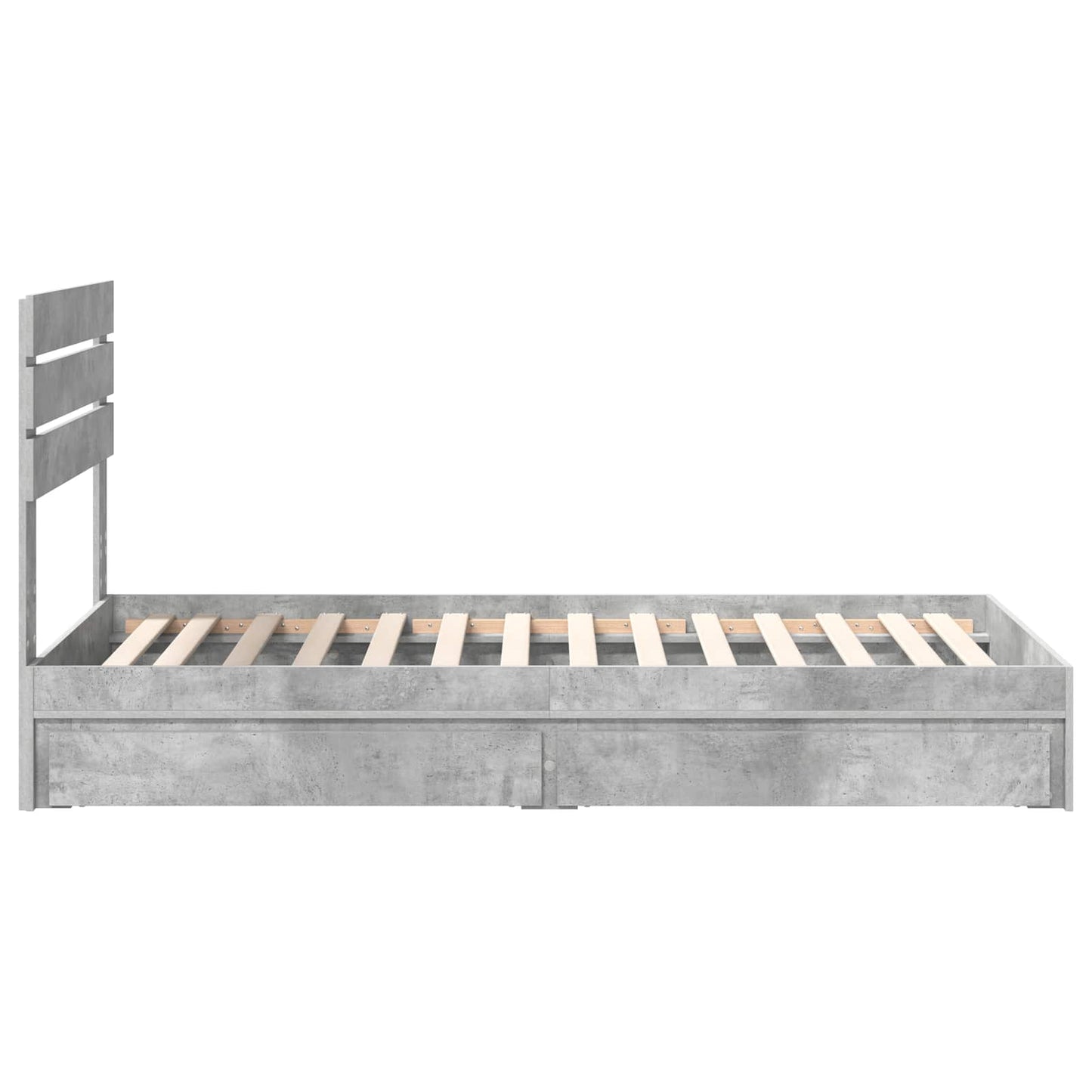 Letto con Contenitore con testiera Grigio cemento 70 x 190 cm | homemem39