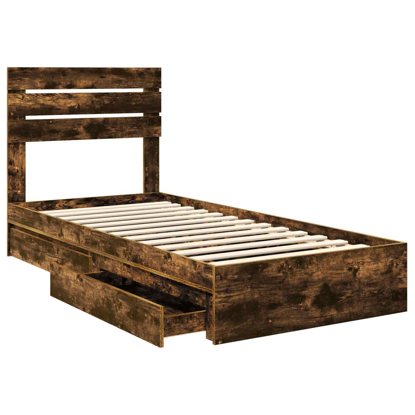 Letto con Contenitore Rovere fumé 75 x 190 cm Legno multistrato | homemem39