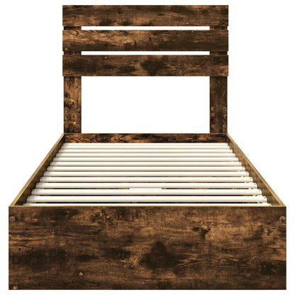 Letto con Contenitore Rovere fumé 75 x 190 cm Legno multistrato | homemem39