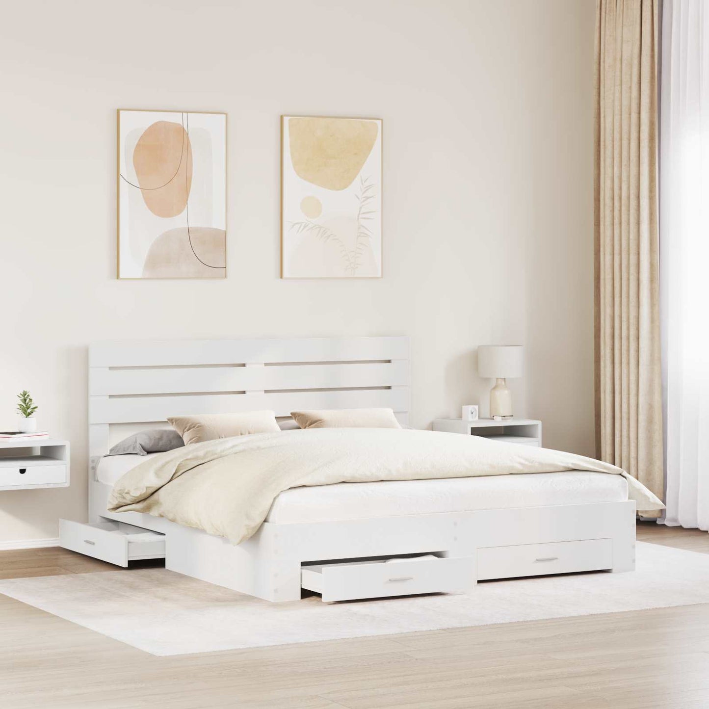 Struttura del letto con cassetto con testiera Legno multistrato | homemem39