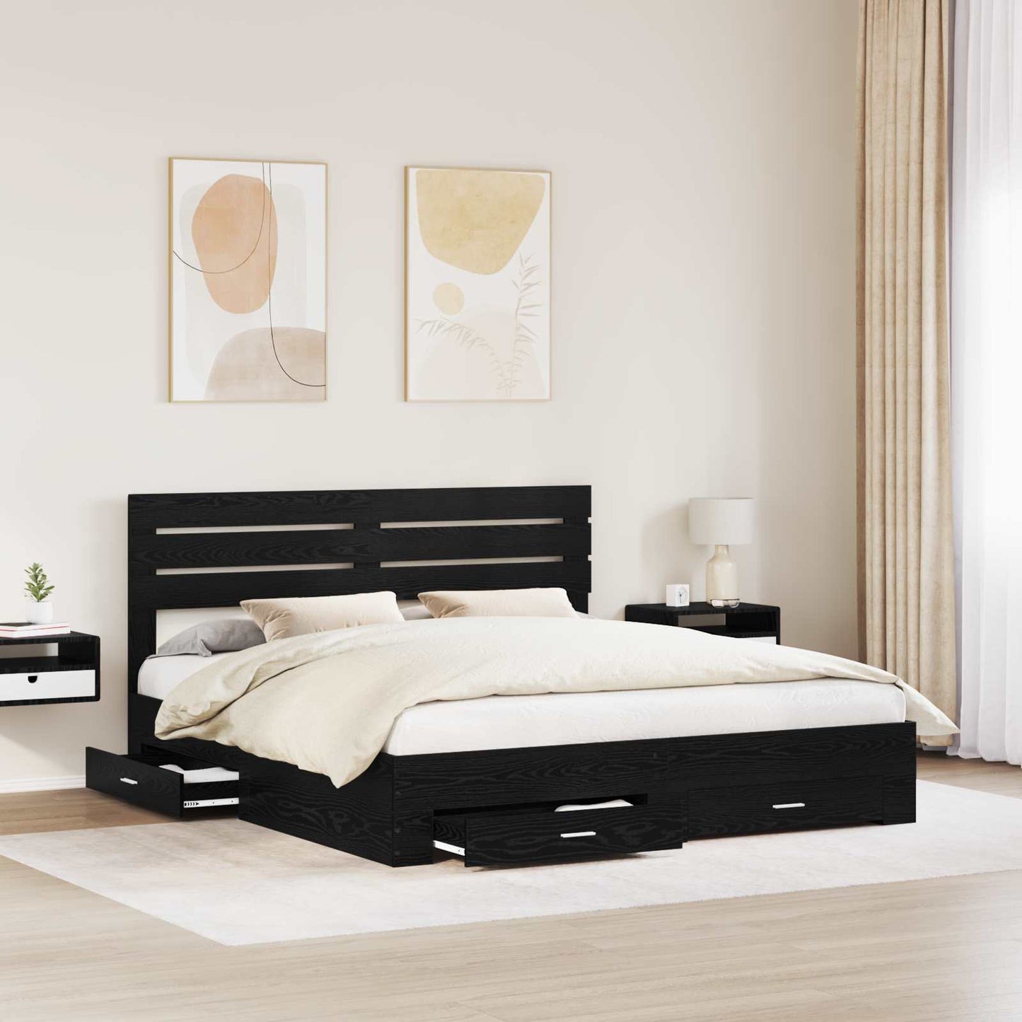 Struttura del letto con cassetto con testiera Legno multistrato | homemem39