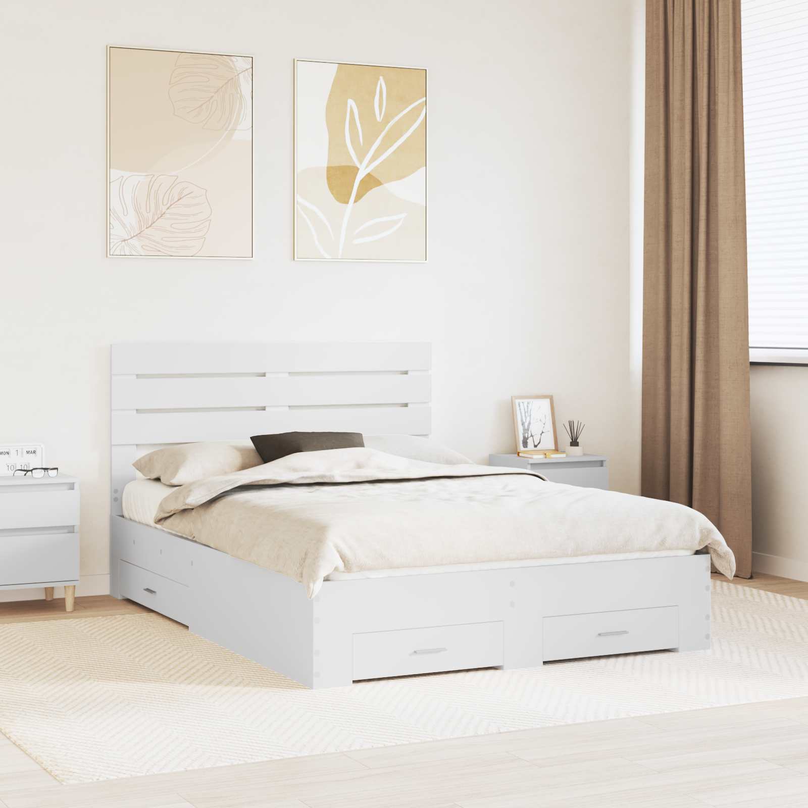 Struttura del letto con cassetto con testiera Legno multistrato | homemem39