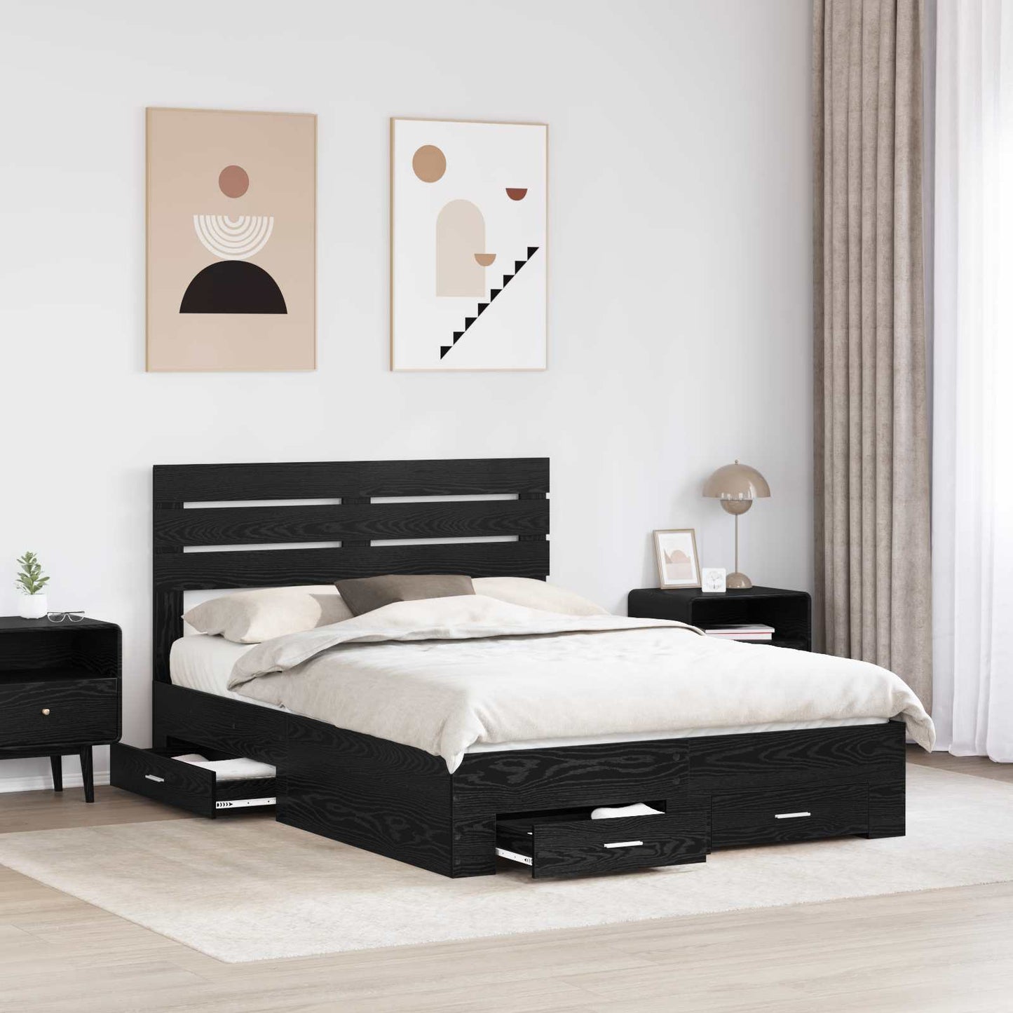 Struttura del letto con cassetto con testiera Legno multistrato | homemem39