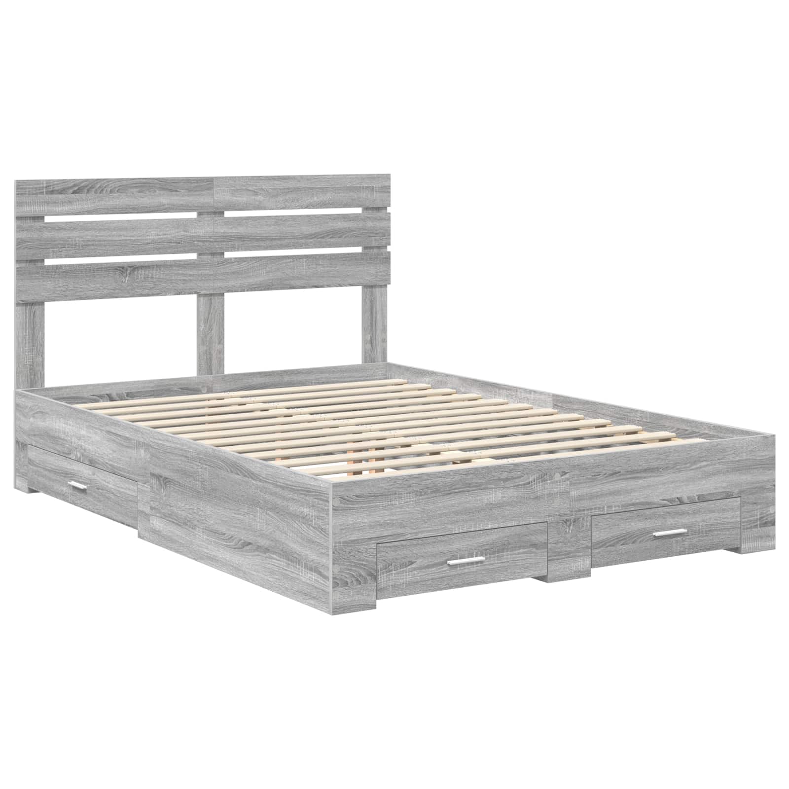 Struttura del letto con testiera Grigio Sonoma 160 x 200 cm | homemem39