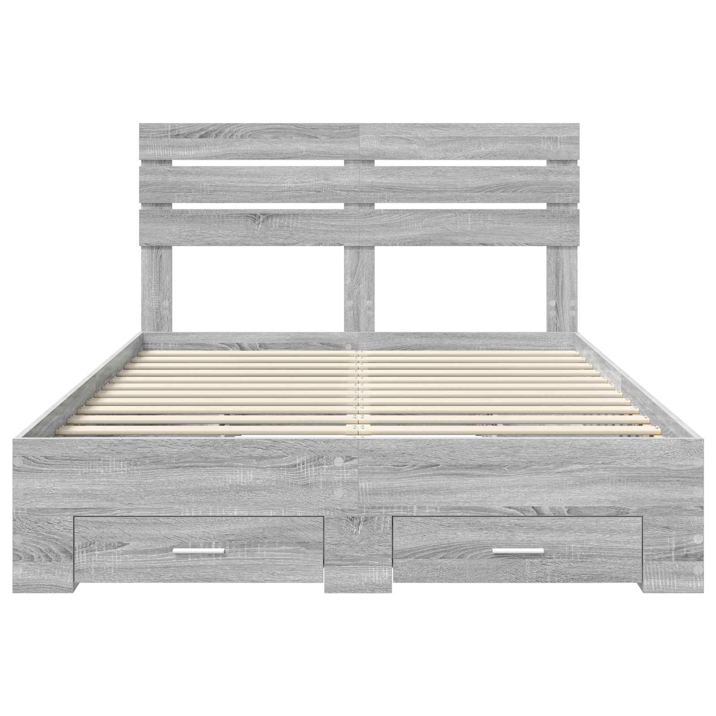 Struttura del letto con testiera Grigio Sonoma 160 x 200 cm | homemem39