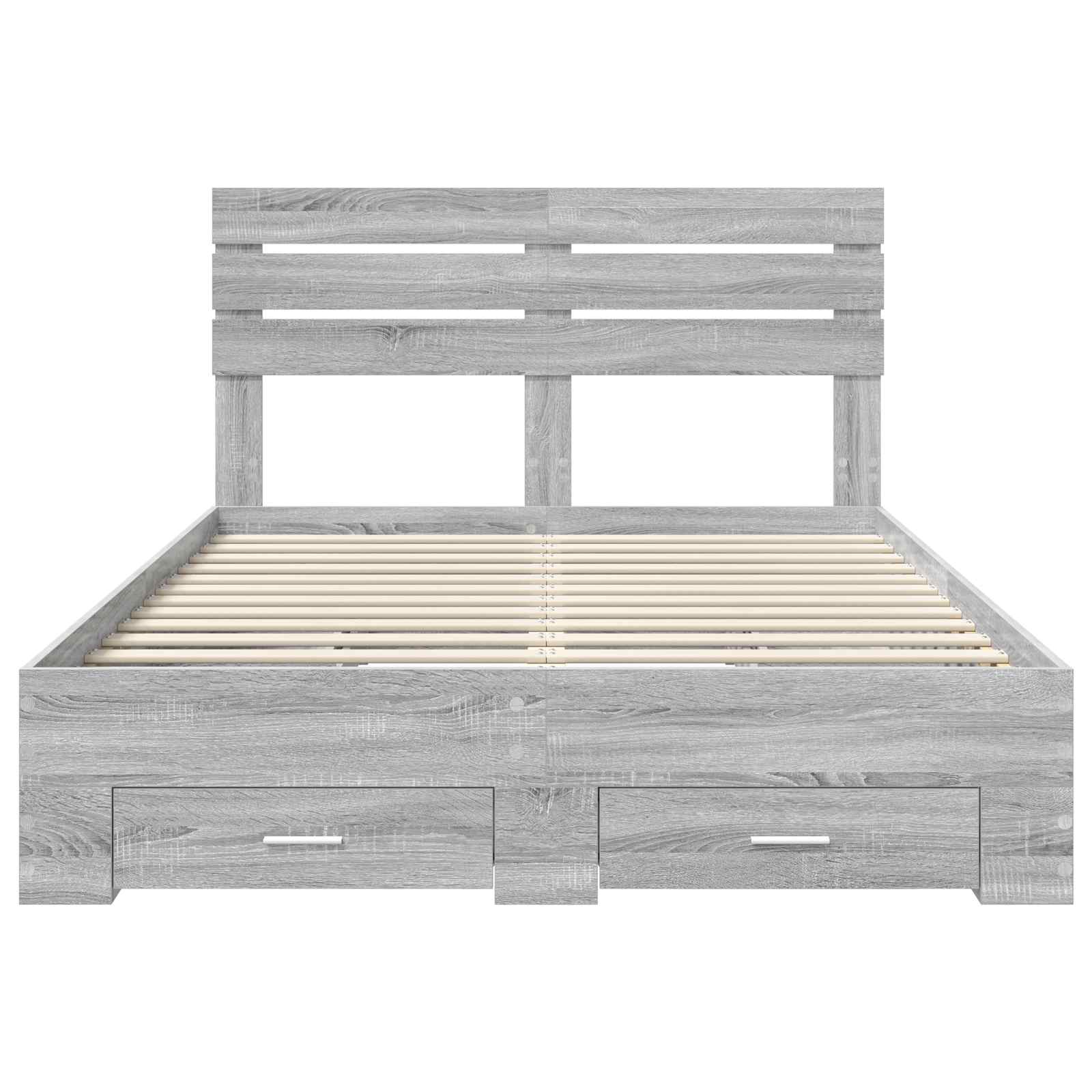 Struttura del letto con testiera Grigio Sonoma 160 x 200 cm | homemem39