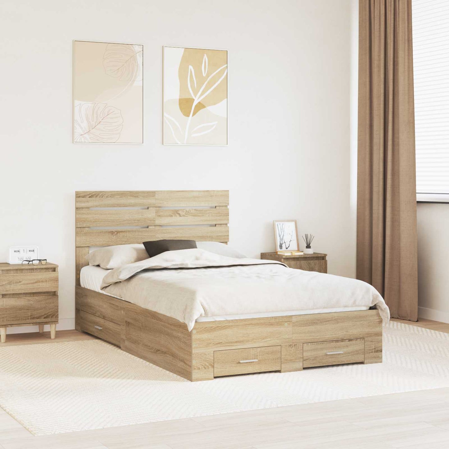 Struttura del letto con cassetto con testiera Legno multistrato | homemem39
