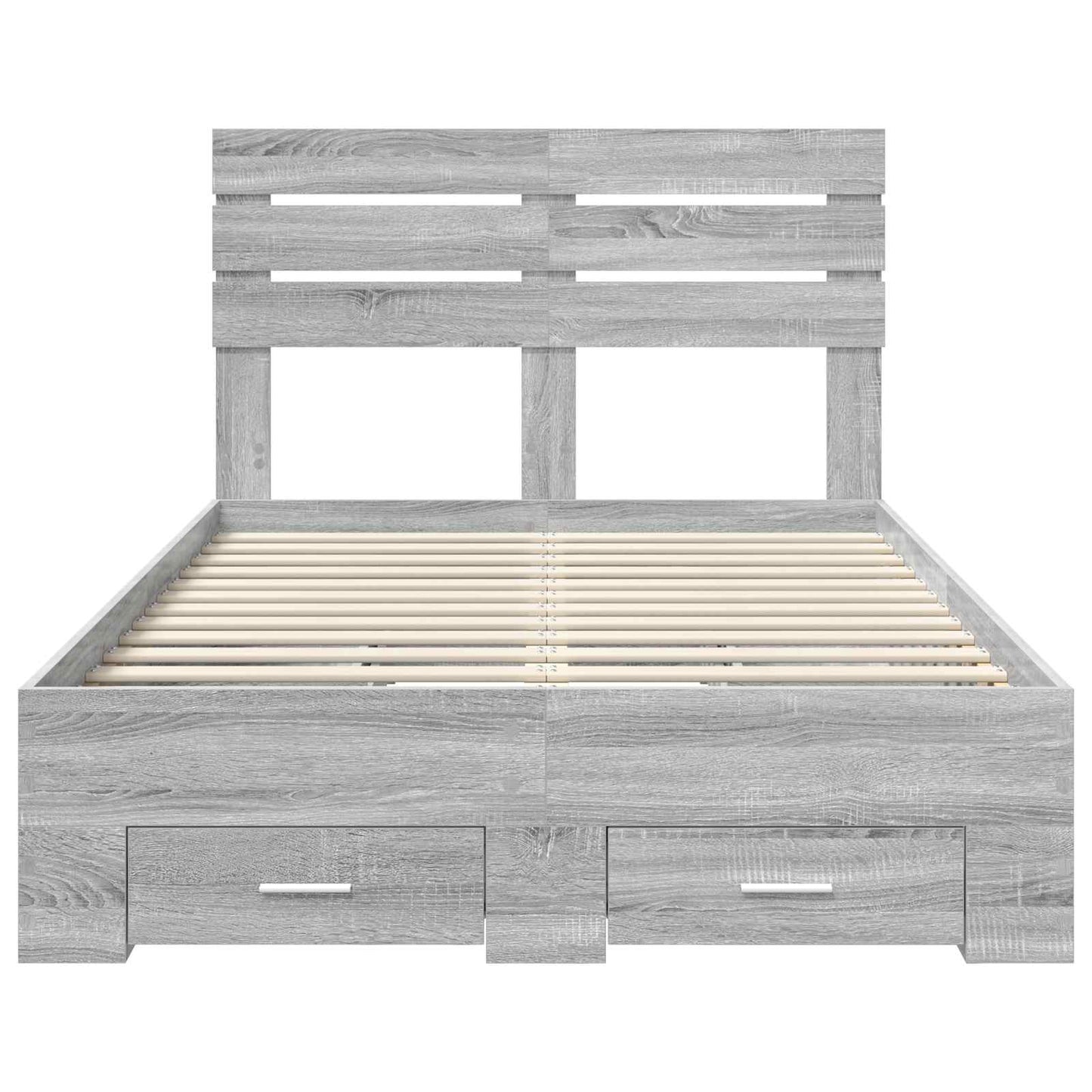 Struttura del letto con testiera Grigio Sonoma 135 x 190 cm | homemem39
