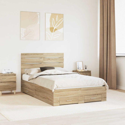 Struttura del letto con cassetto con testiera Legno multistrato | homemem39
