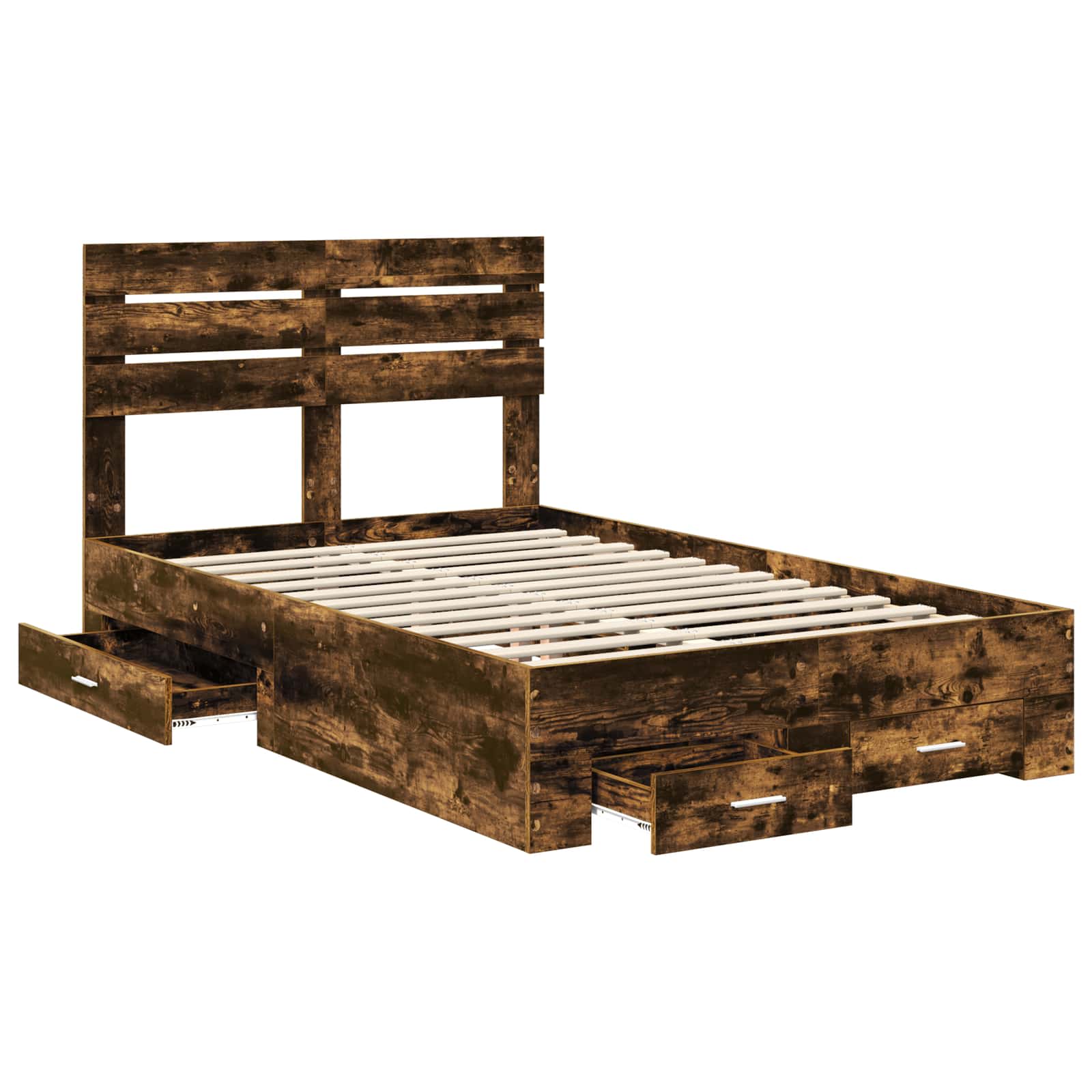 Struttura del letto Rovere fumé 120 x 190 cm Legno multistrato | homemem39