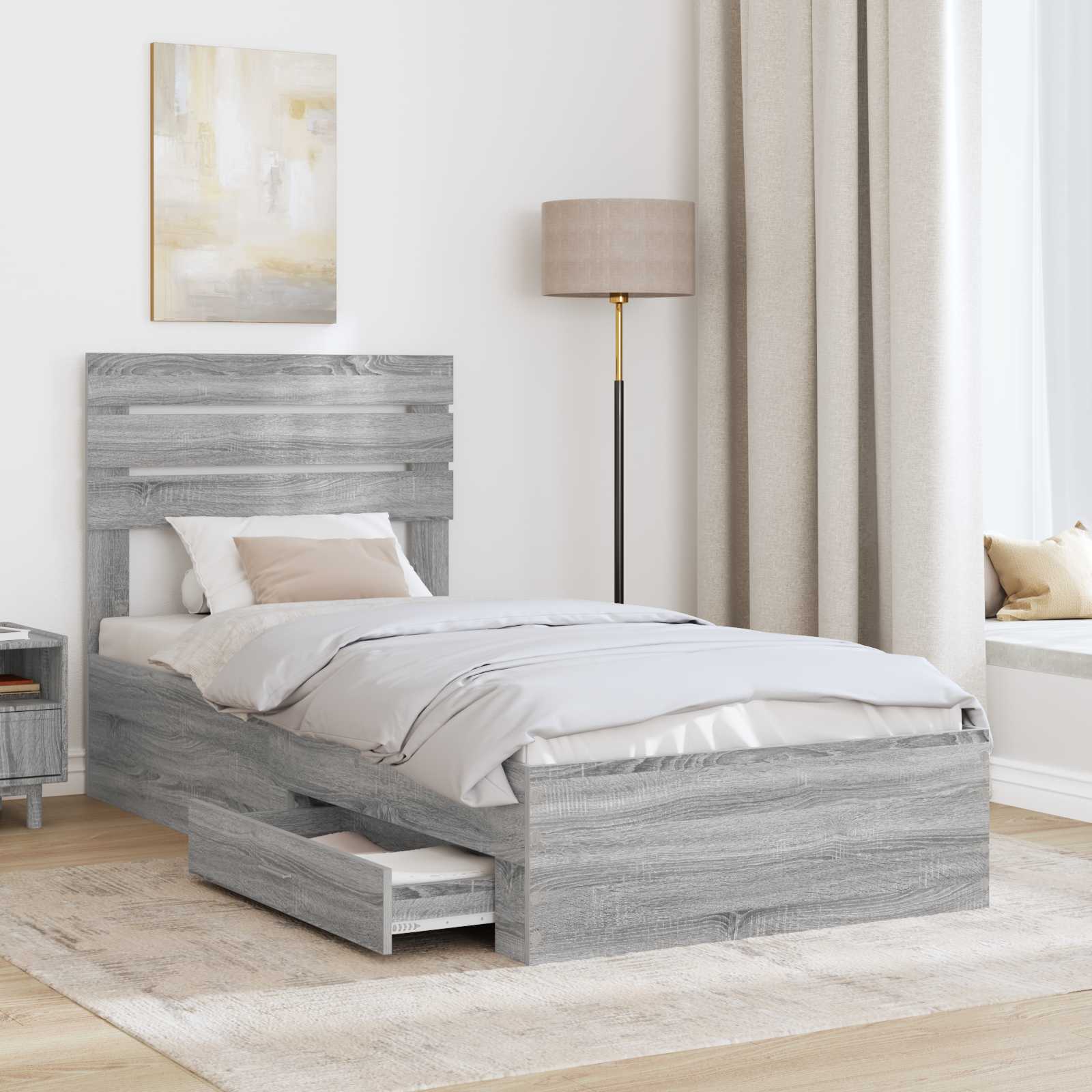 Struttura del letto con cassetto con testiera Legno multistrato | homemem39