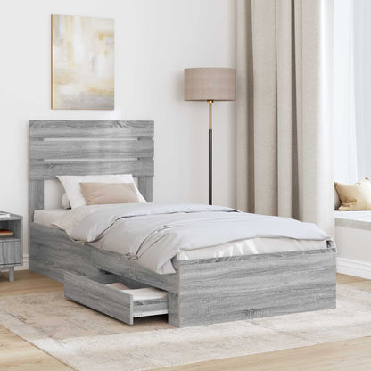 Struttura del letto con cassetto con testiera Legno multistrato | homemem39
