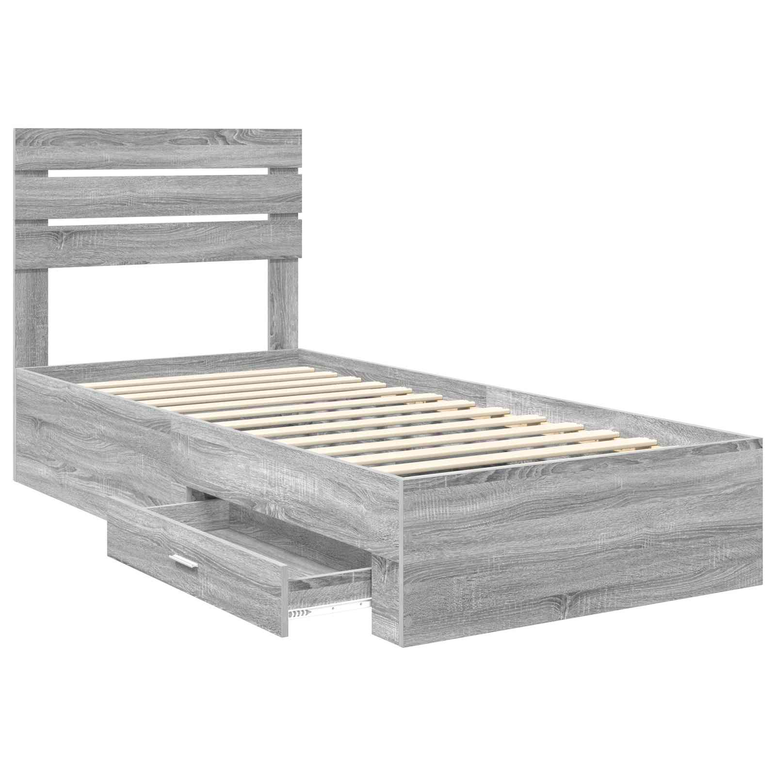 Struttura del letto con cassetto con testiera Legno multistrato | homemem39