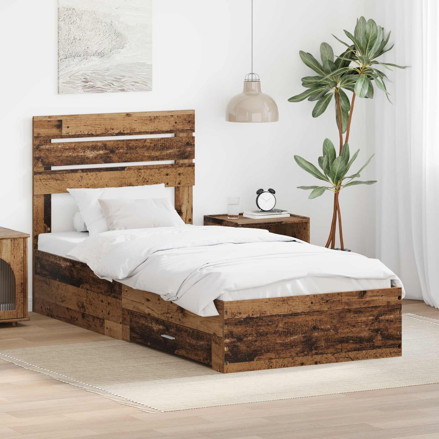 Struttura del letto con cassetto con testiera Legno multistrato | homemem39