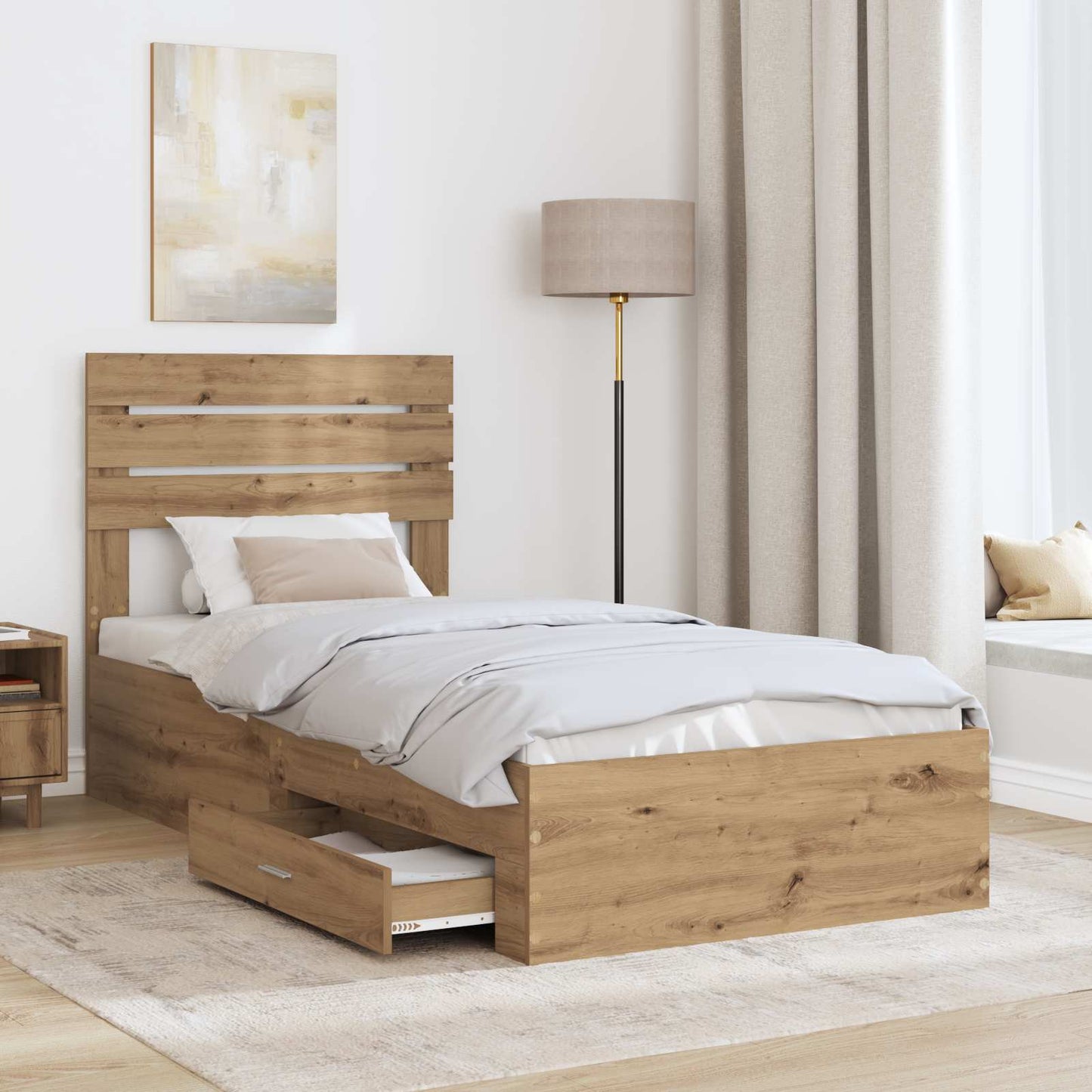 Struttura del letto Rovere artigianale 100 x 200 cm | homemem39