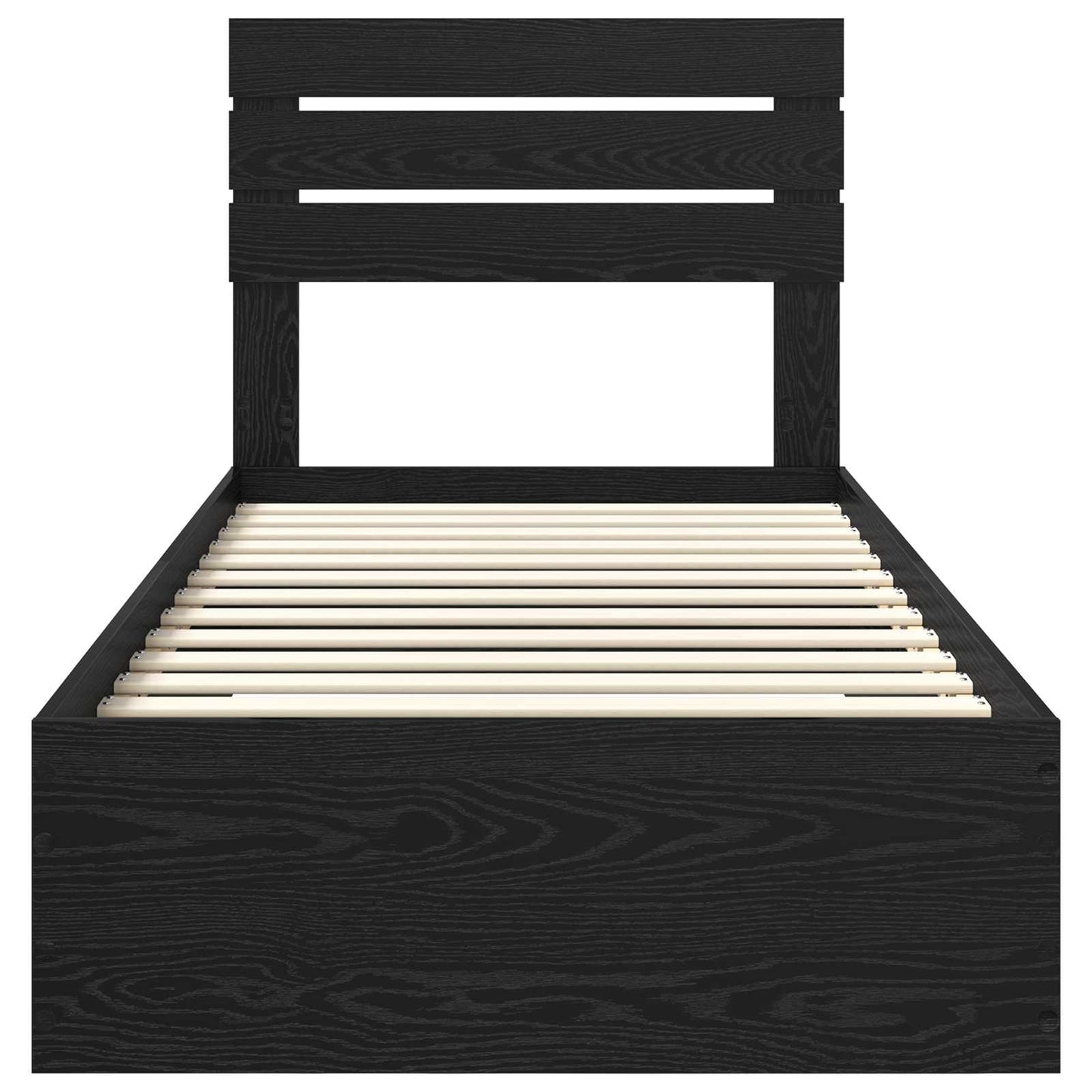 Struttura del letto Rovere Nero 90 x 200 cm Legno multistrato | homemem39