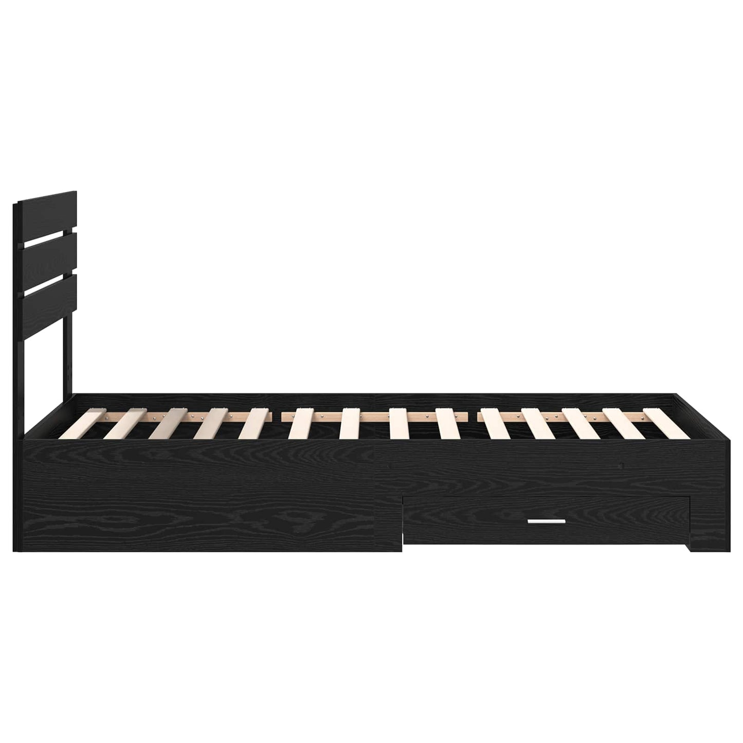 Struttura del letto Rovere Nero 90 x 200 cm Legno multistrato | homemem39