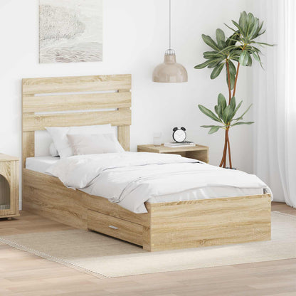 Struttura del letto con cassetto con testiera Legno multistrato | homemem39