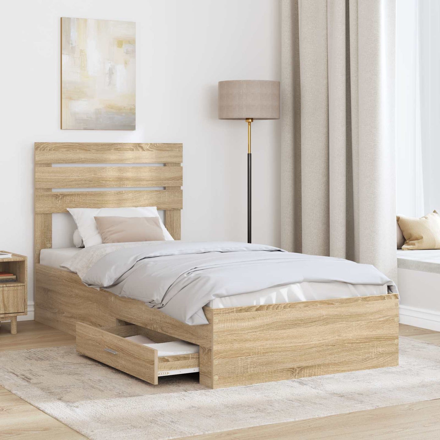 Struttura del letto con cassetto con testiera Legno multistrato | homemem39