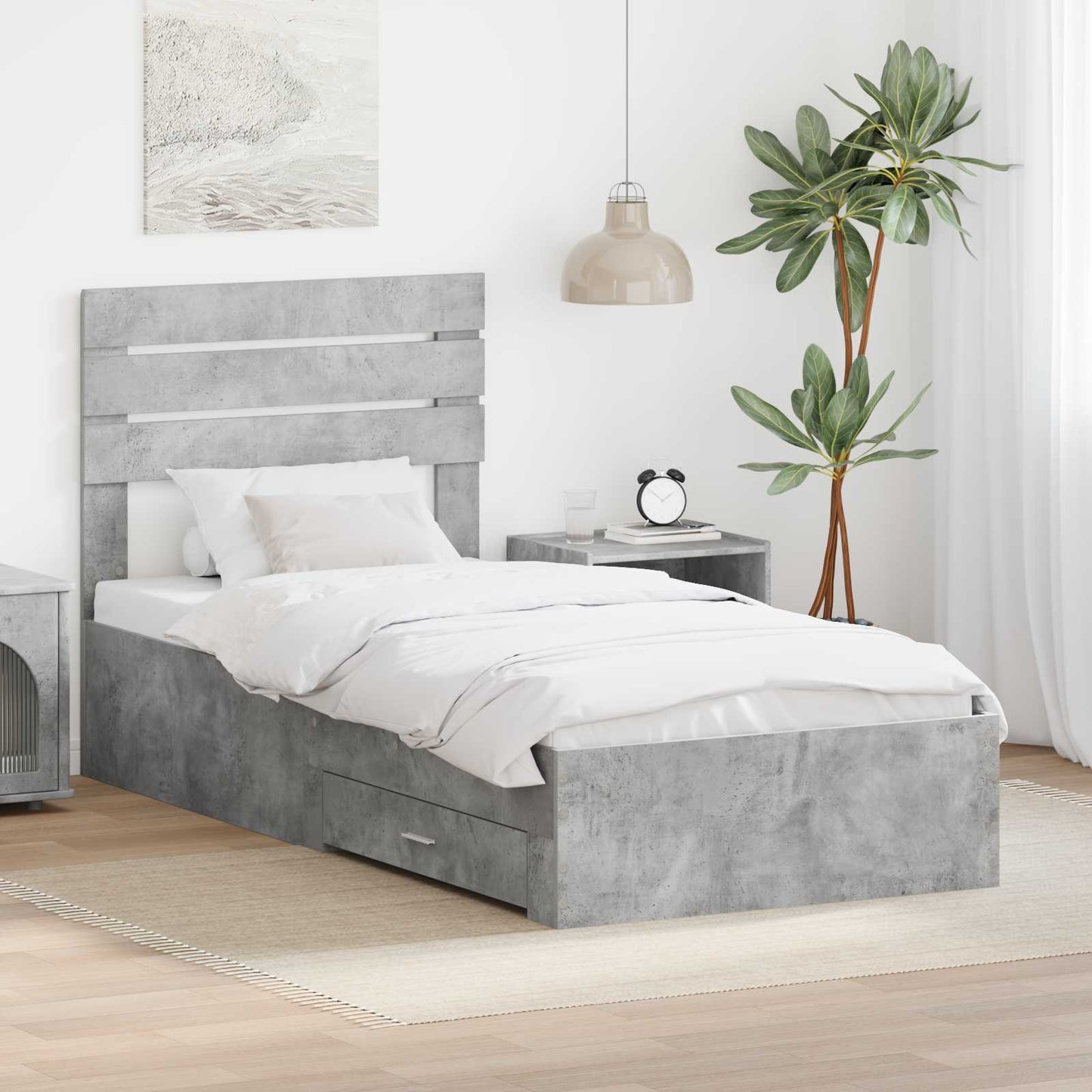 Struttura del letto con cassetto con testiera Legno multistrato | homemem39