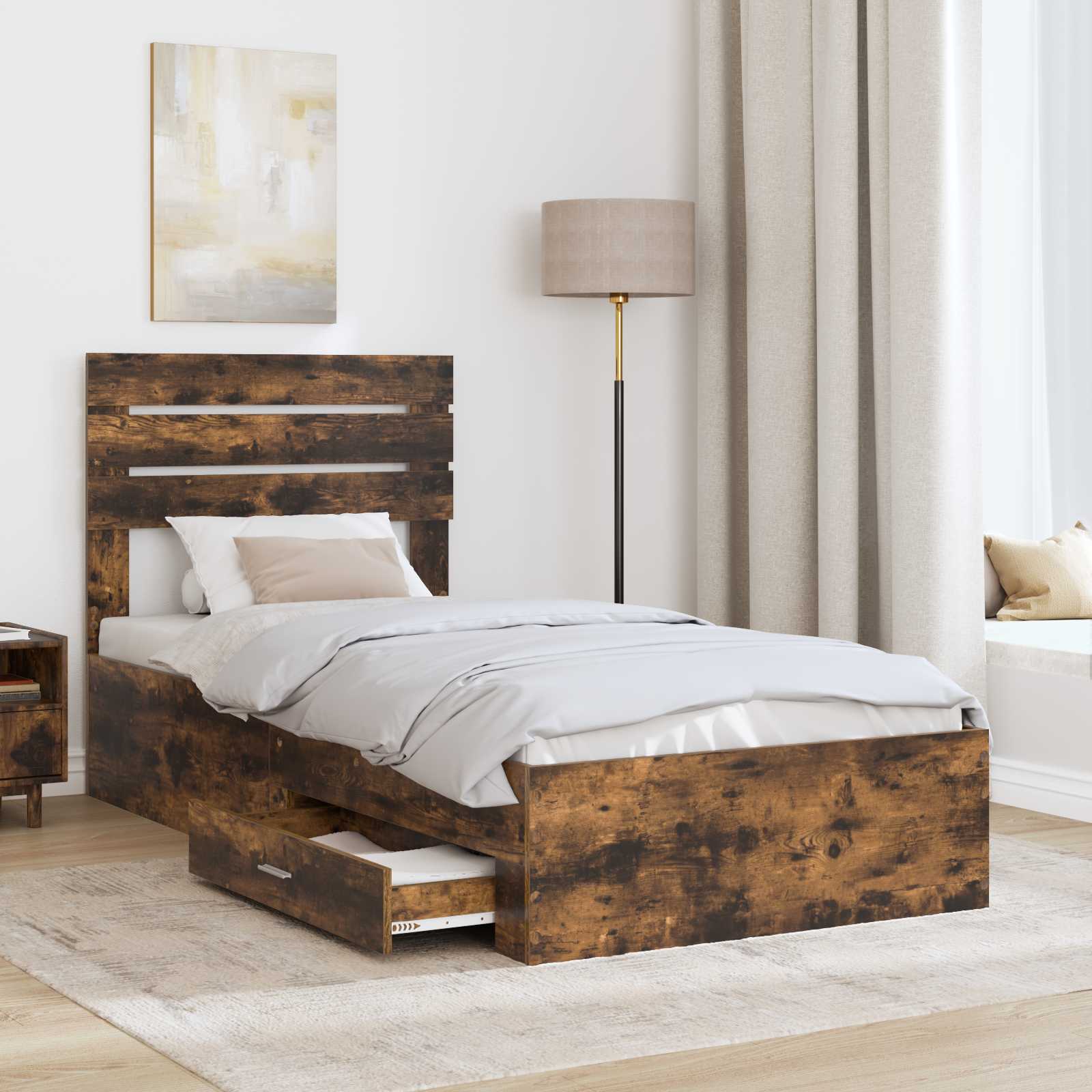 Struttura del letto con cassetto con testiera Legno multistrato | homemem39