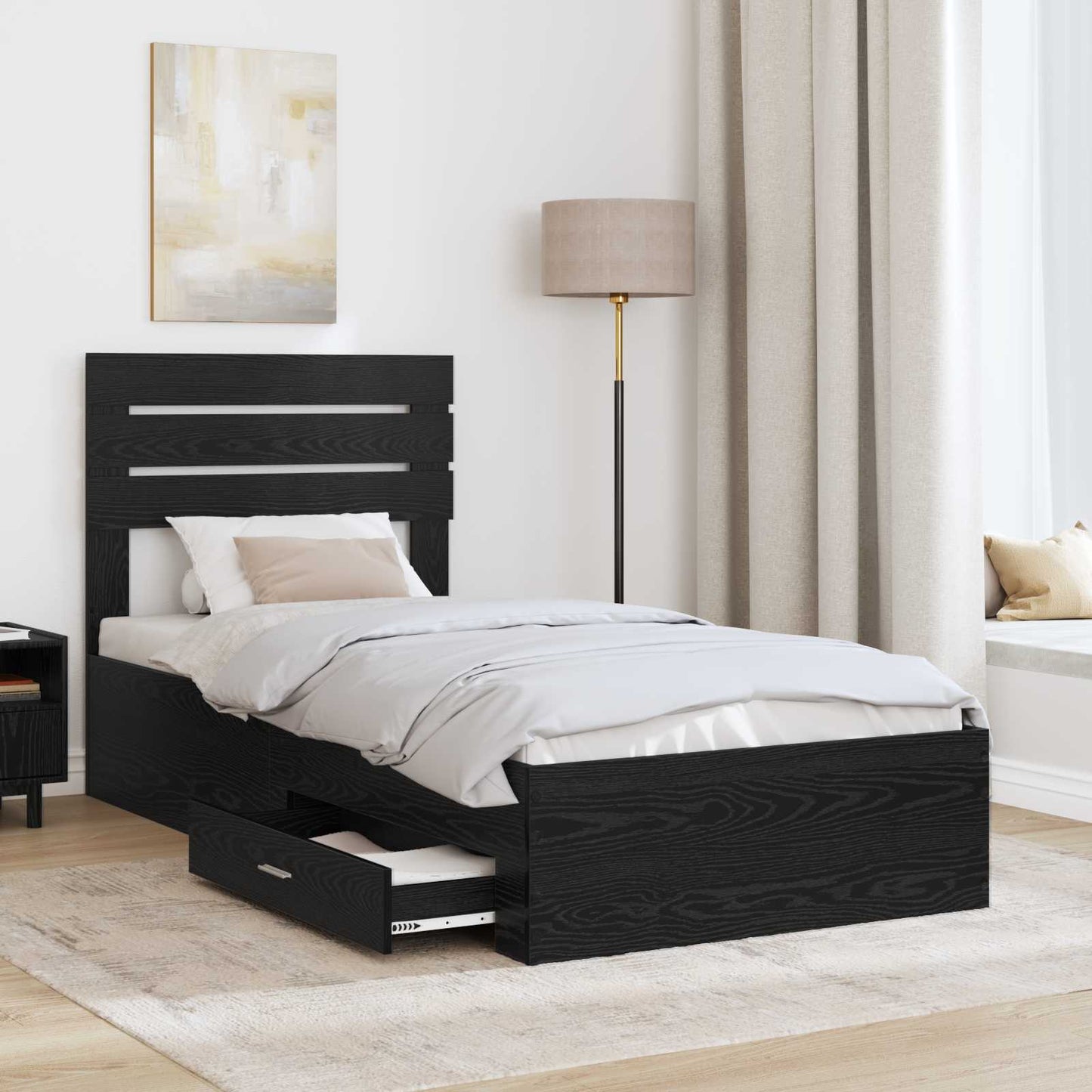 Struttura del letto con cassetto con testiera Legno multistrato | homemem39