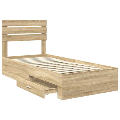 Struttura del letto Rovere Sonoma 90 x 190 cm Legno multistrato | homemem39