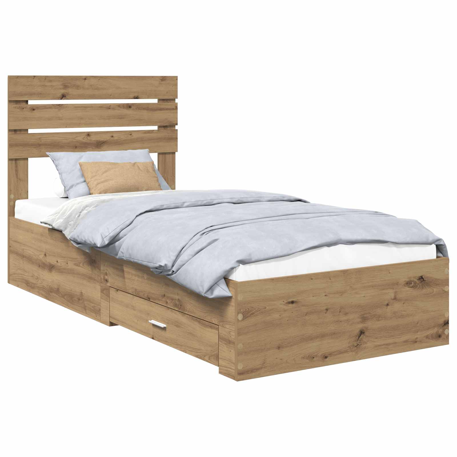 Struttura del letto con cassetto Rovere artigianale 90 x 190 cm | homemem39