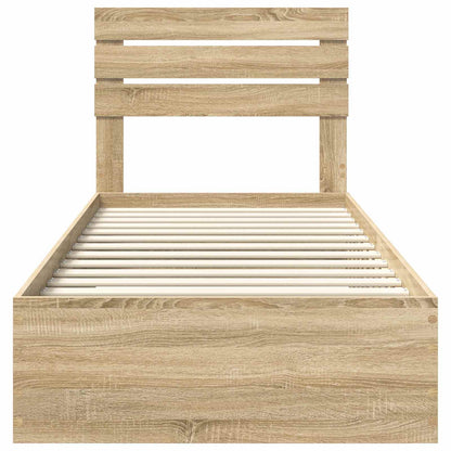 Struttura del letto Rovere Sonoma e Argento 75 x 190 cm | homemem39