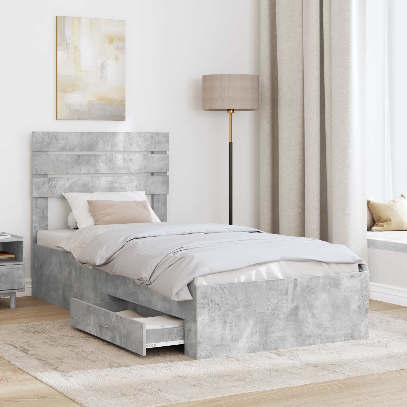 Struttura del letto Grigio Certo e Argento 70 x 190 cm | homemem39