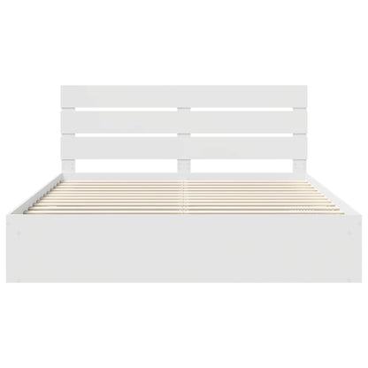 Struttura del letto Bianco 200 x 200 cm Pino massello | homemem39