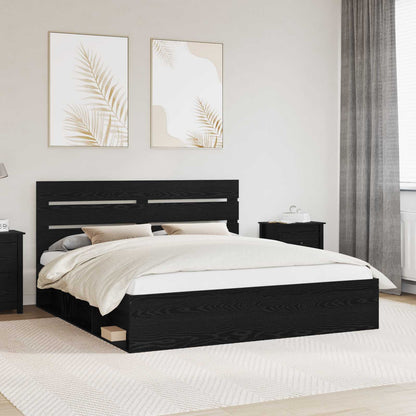 Struttura del letto Nero 200 x 200 cm Pino massello | homemem39