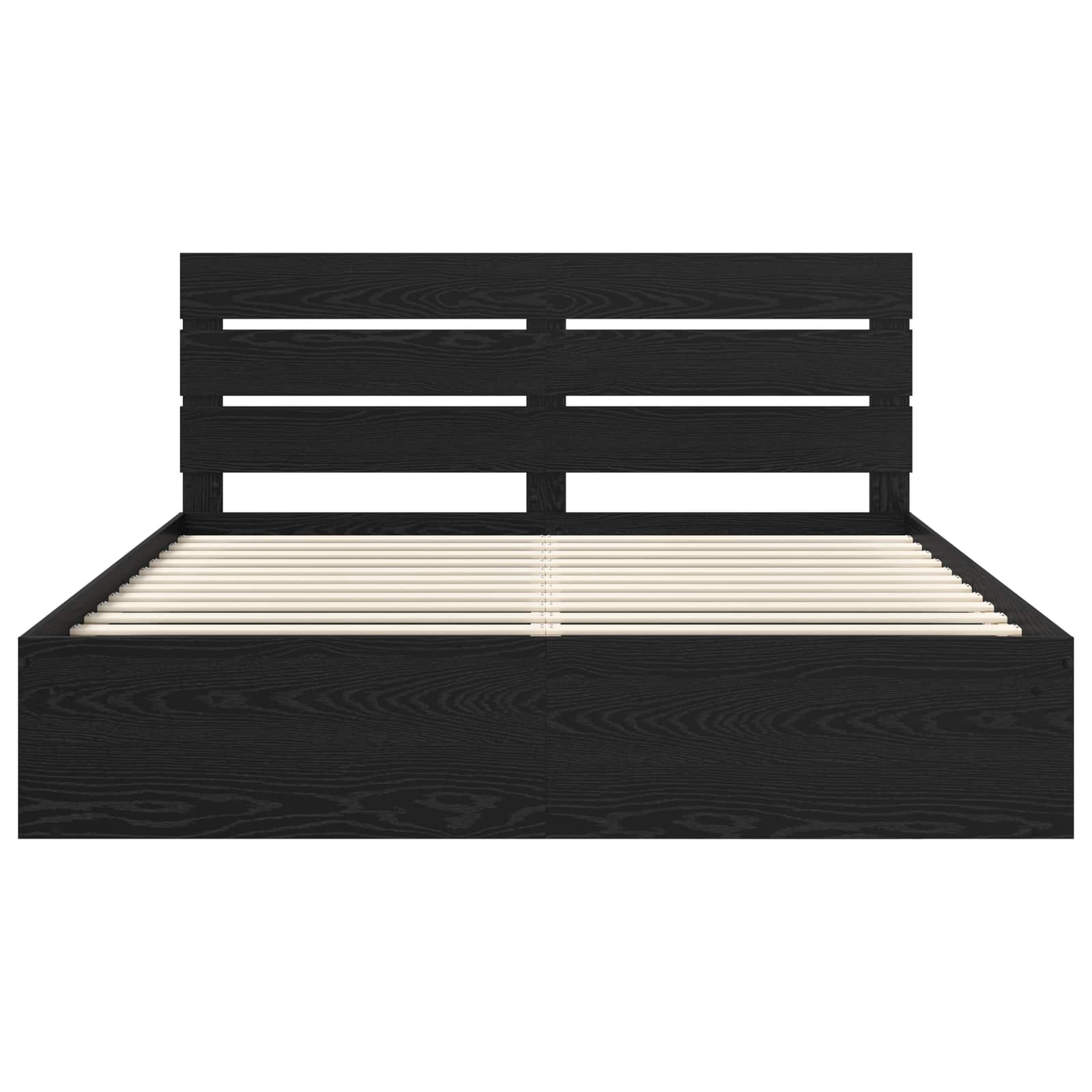 Struttura del letto Nero 200 x 200 cm Pino massello | homemem39