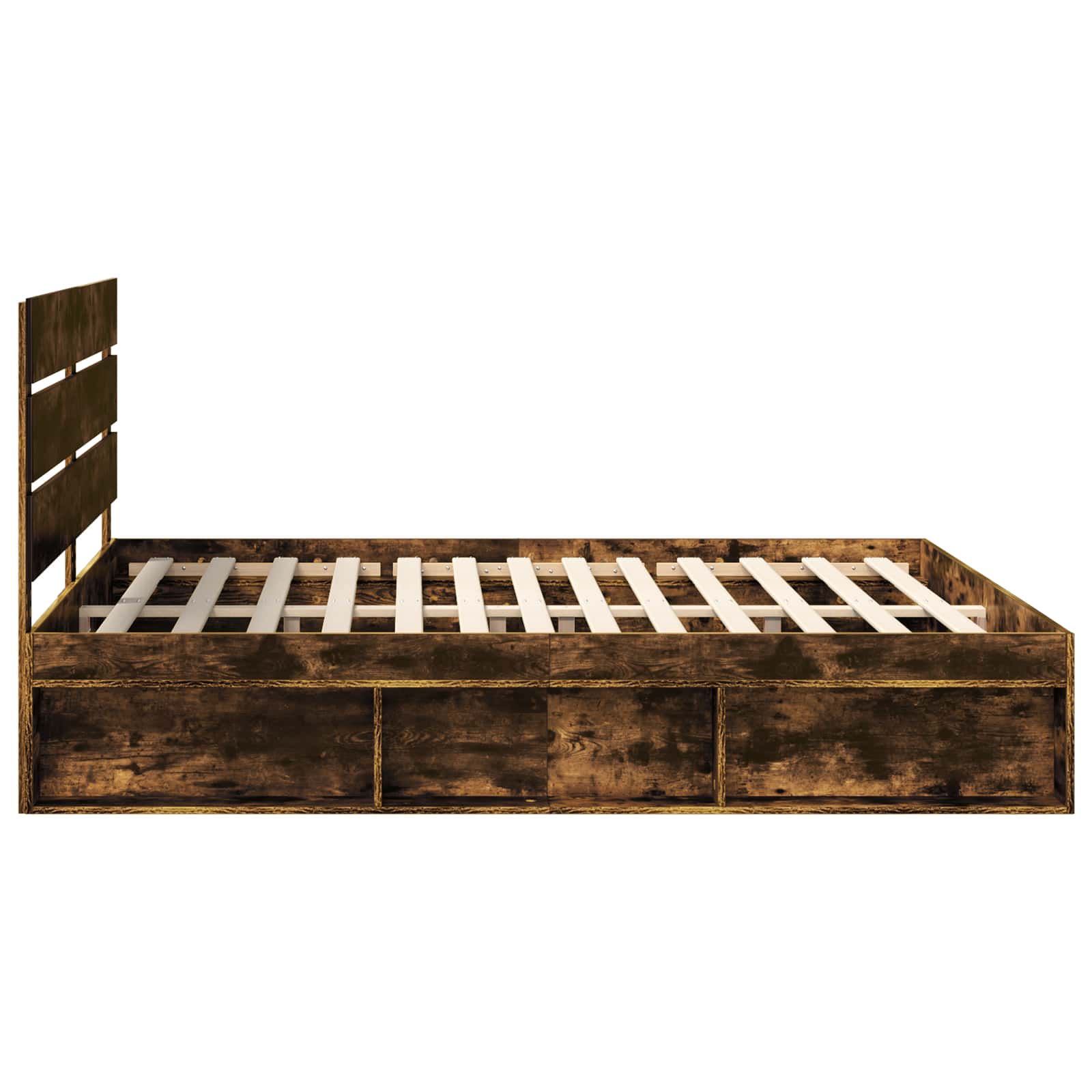 Struttura del letto Rovere fumé 200 x 200 cm Pino massello | homemem39