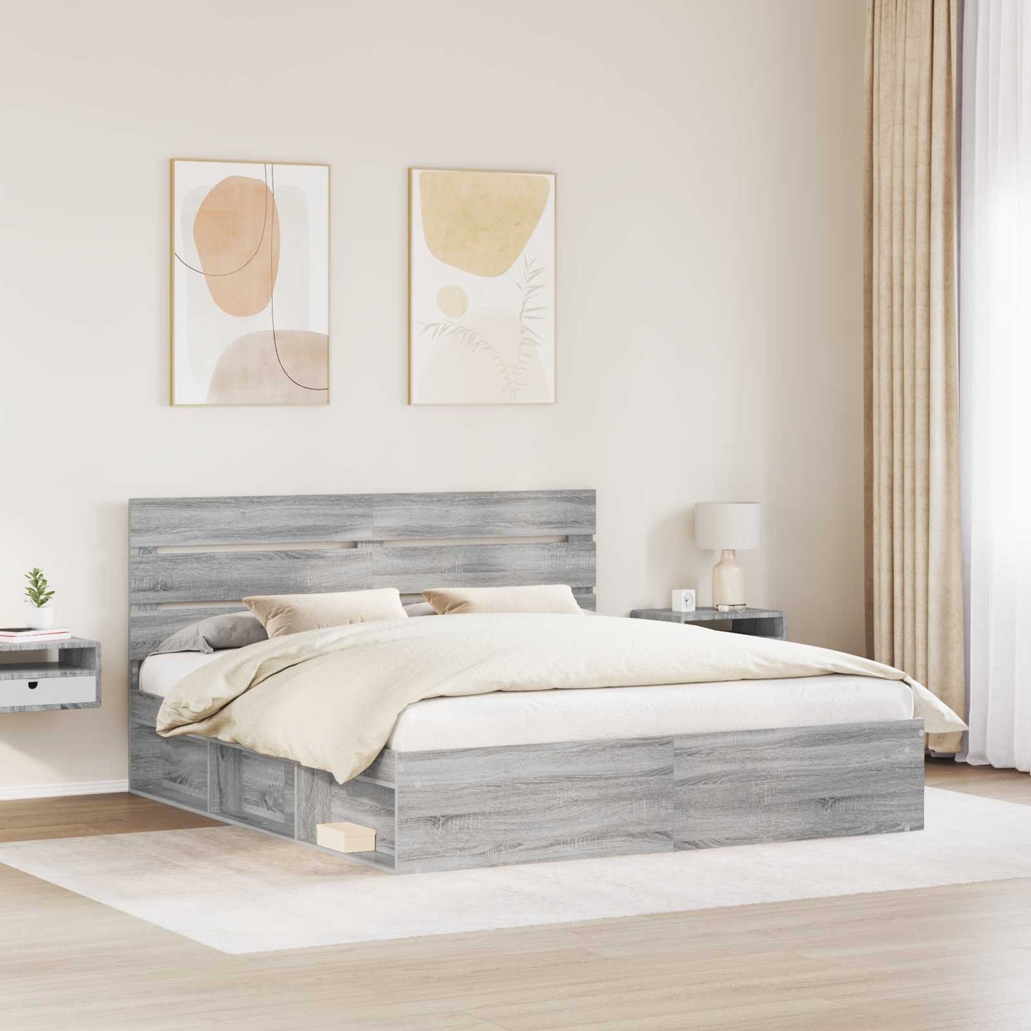 Struttura del letto Grigio Sonoma 180 x 200 cm Pino massello | homemem39