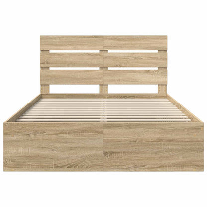 Struttura del letto Rovere Sonoma 150 x 200 cm Pino massello | homemem39