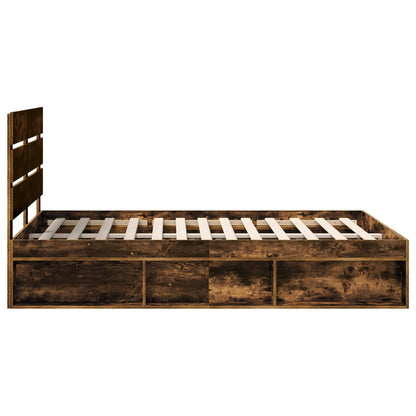 Struttura del letto Rovere fumé 150 x 200 cm Pino massello | homemem39