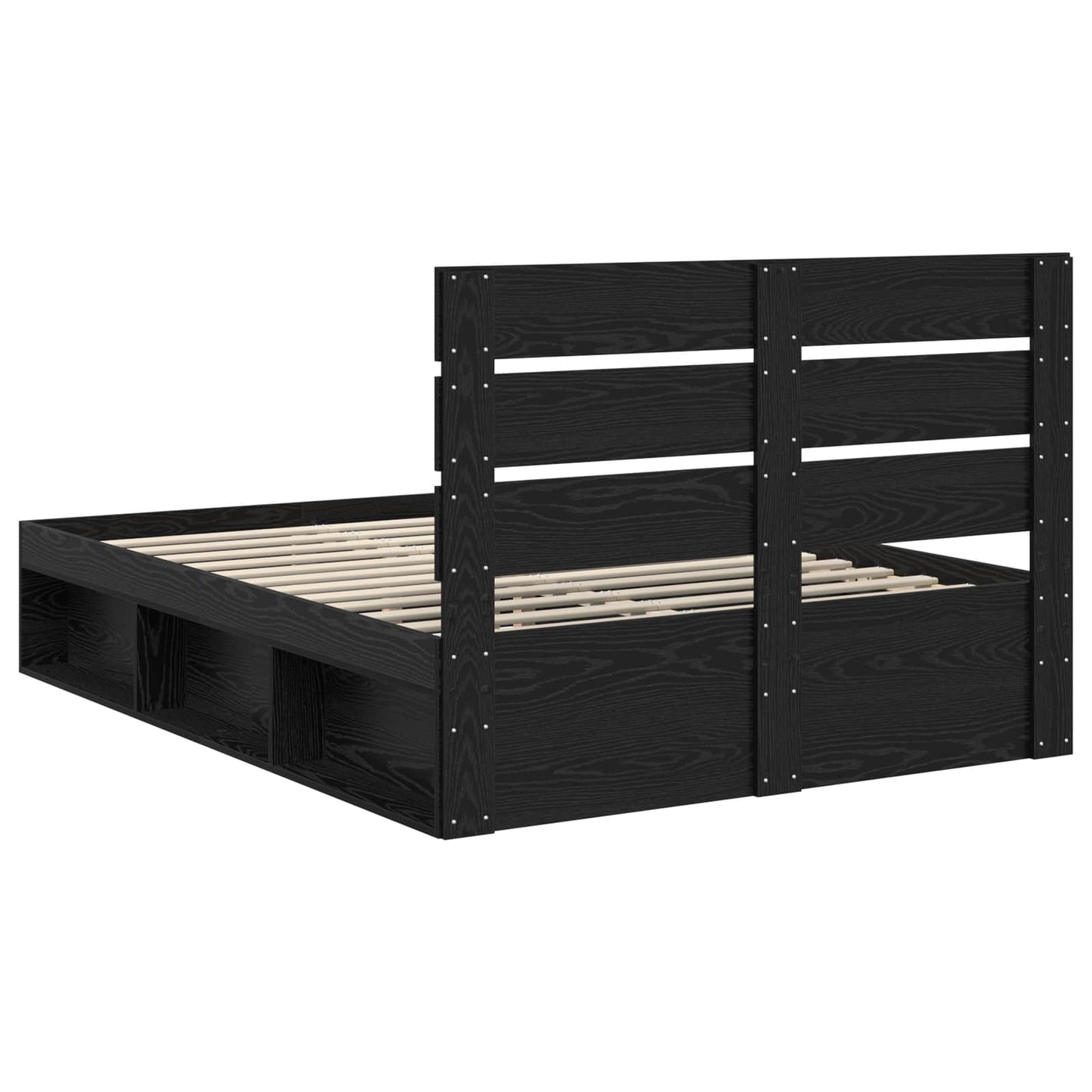 Struttura del letto Nero 140 x 190 cm Pino massello | homemem39