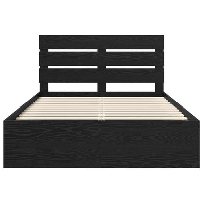 Struttura del letto Nero 140 x 190 cm Pino massello | homemem39