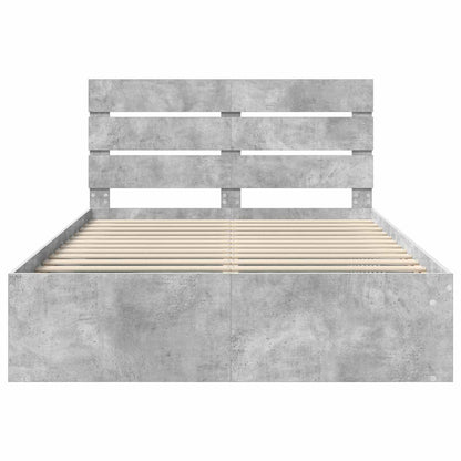 Struttura del letto Calcestruzzo 140 x 190 cm Pino massello | homemem39