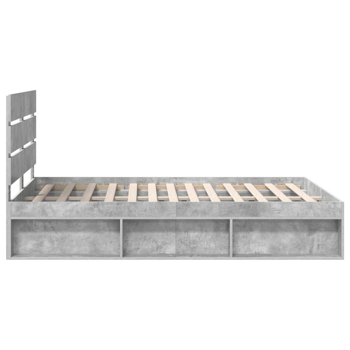 Struttura del letto Calcestruzzo 140 x 190 cm Pino massello | homemem39