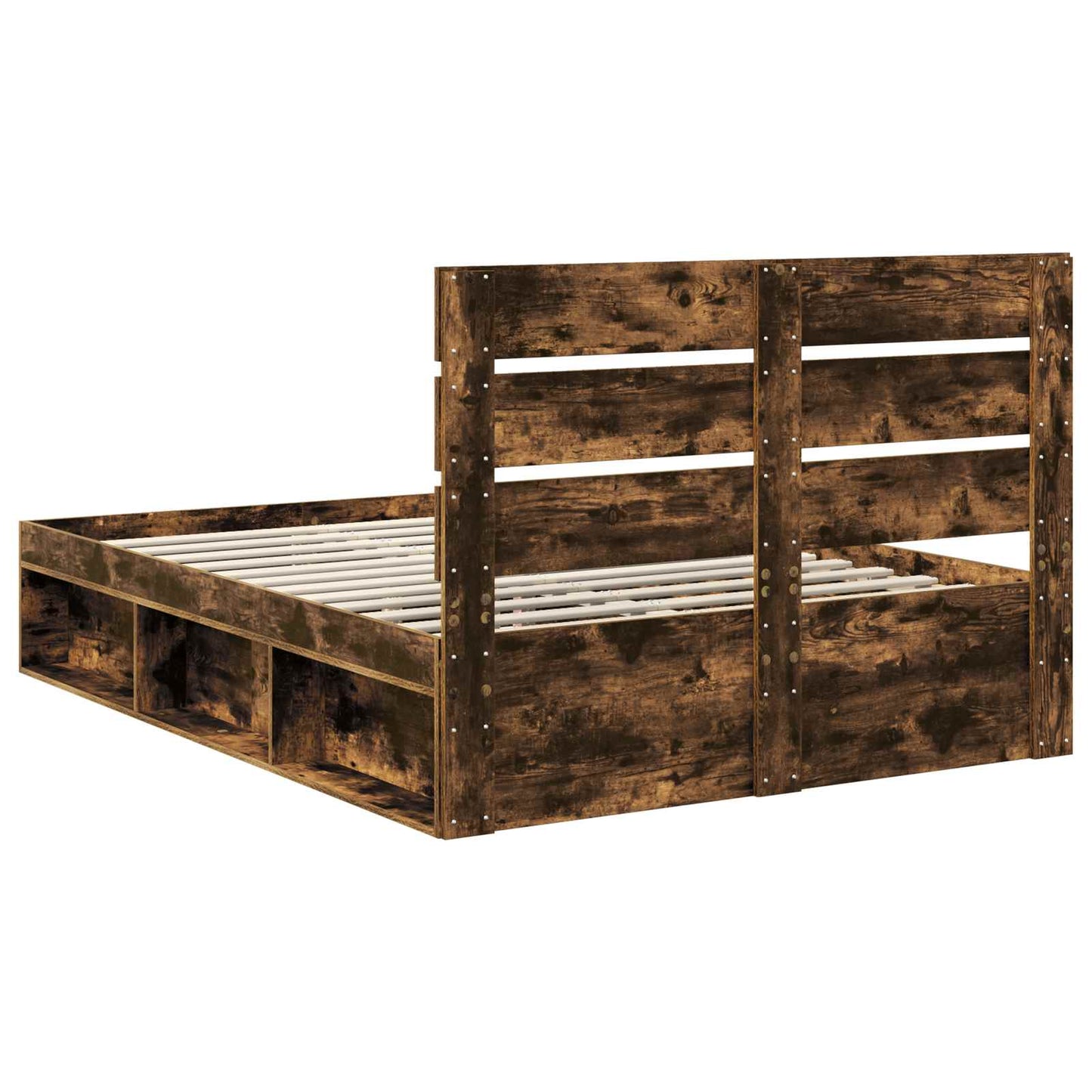 Struttura del letto Rovere fumé 140 x 190 cm Pino massello | homemem39