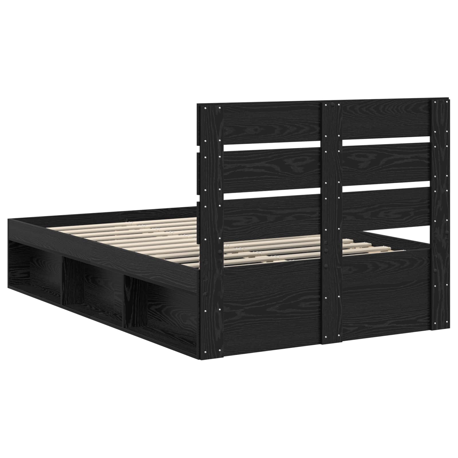 Struttura del letto Nero 135 x 190 cm Pino massello | homemem39
