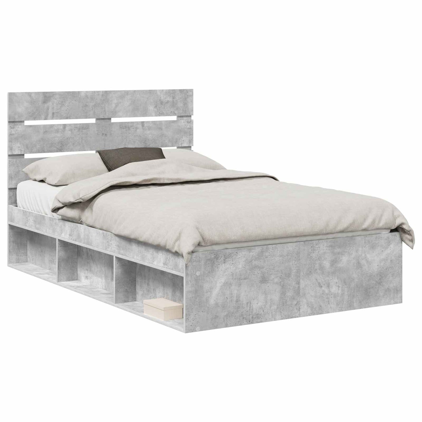 Struttura del letto Grigio Concretè 135 x 190 cm Pino massello | homemem39