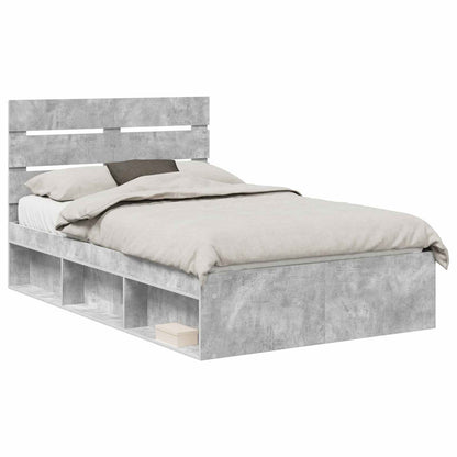 Struttura del letto Grigio Concretè 135 x 190 cm Pino massello | homemem39